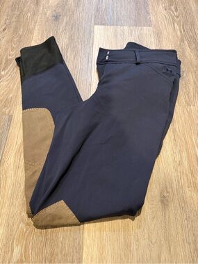 R.J. Classics English  Riding Breeches with Brown Knee Patches